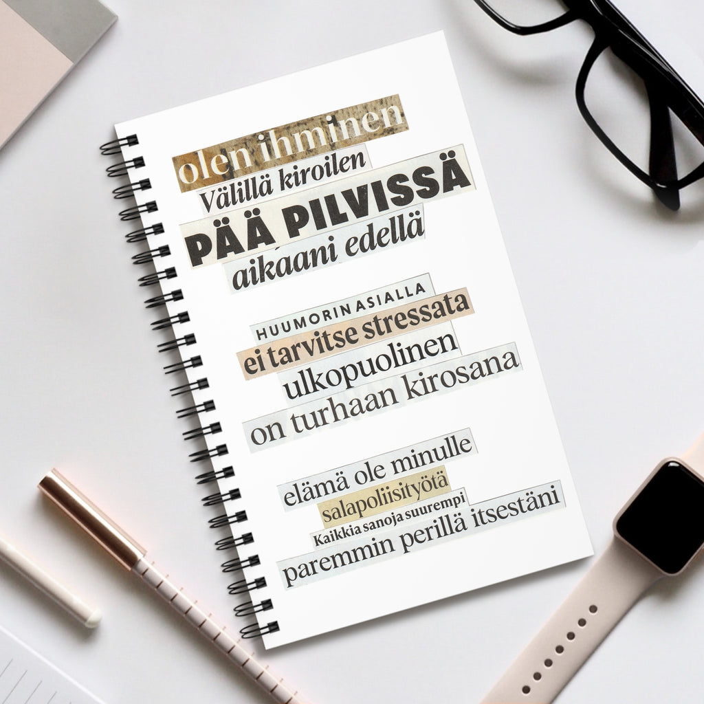 "Olen ihminen" Runokirja | Kierresidottu muistikirja