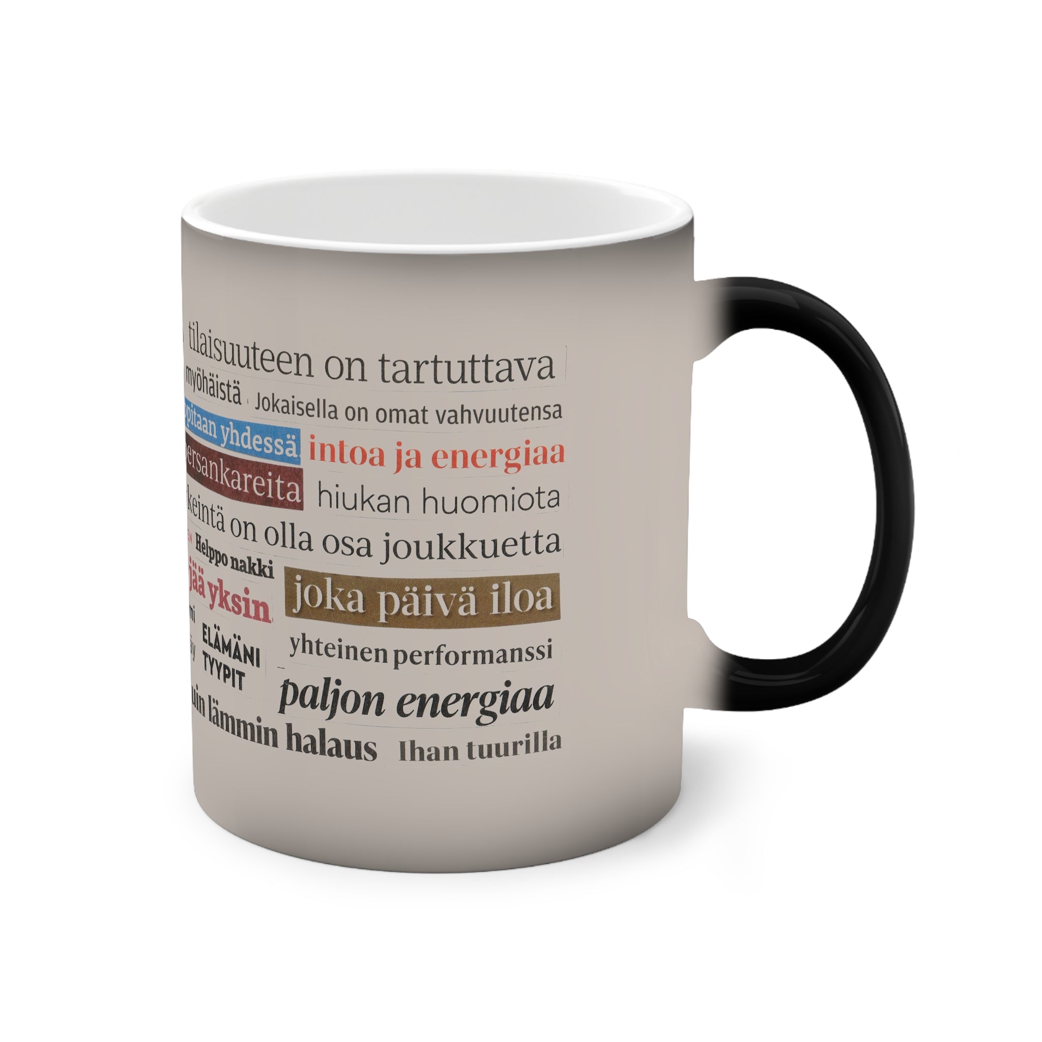 "Elämäni tyypit" Väriä vaihtava muki