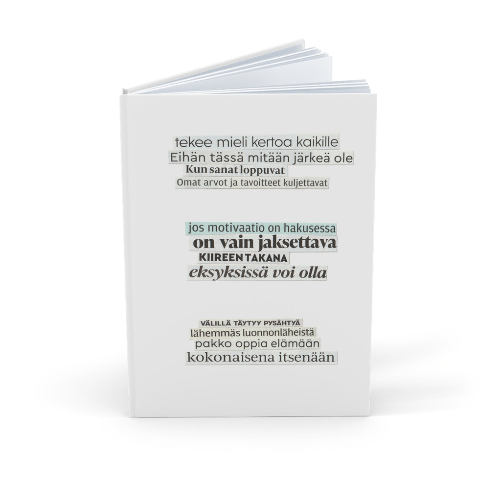 "Tekee mieli kertoa kaikille" Runokirja – Kovakantinen muistikirja A5