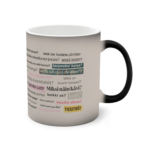 Kaikki ok sanakollaasi väriä vaihtava muki oikealta puolelta