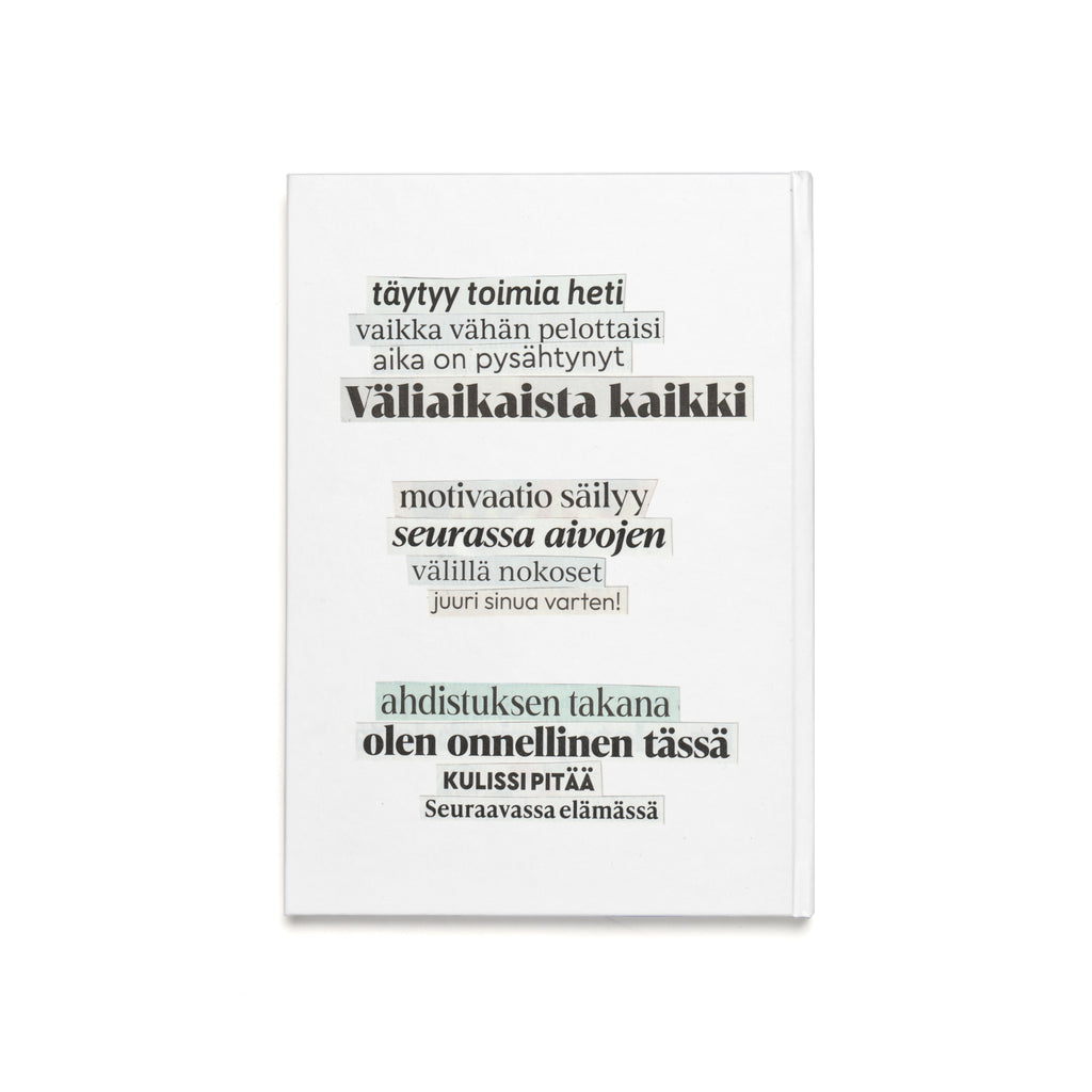 "Täytyy toimia heti" Runokirja – Kovakantinen muistikirja A5