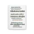 "Täytyy toimia heti" Runokirja | Kierreselkäinen muistikirja