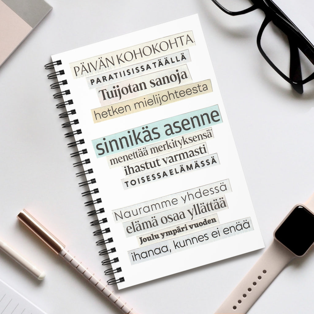 "Päivän kohokohta" Runokirja | Kierresidottu muistikirja