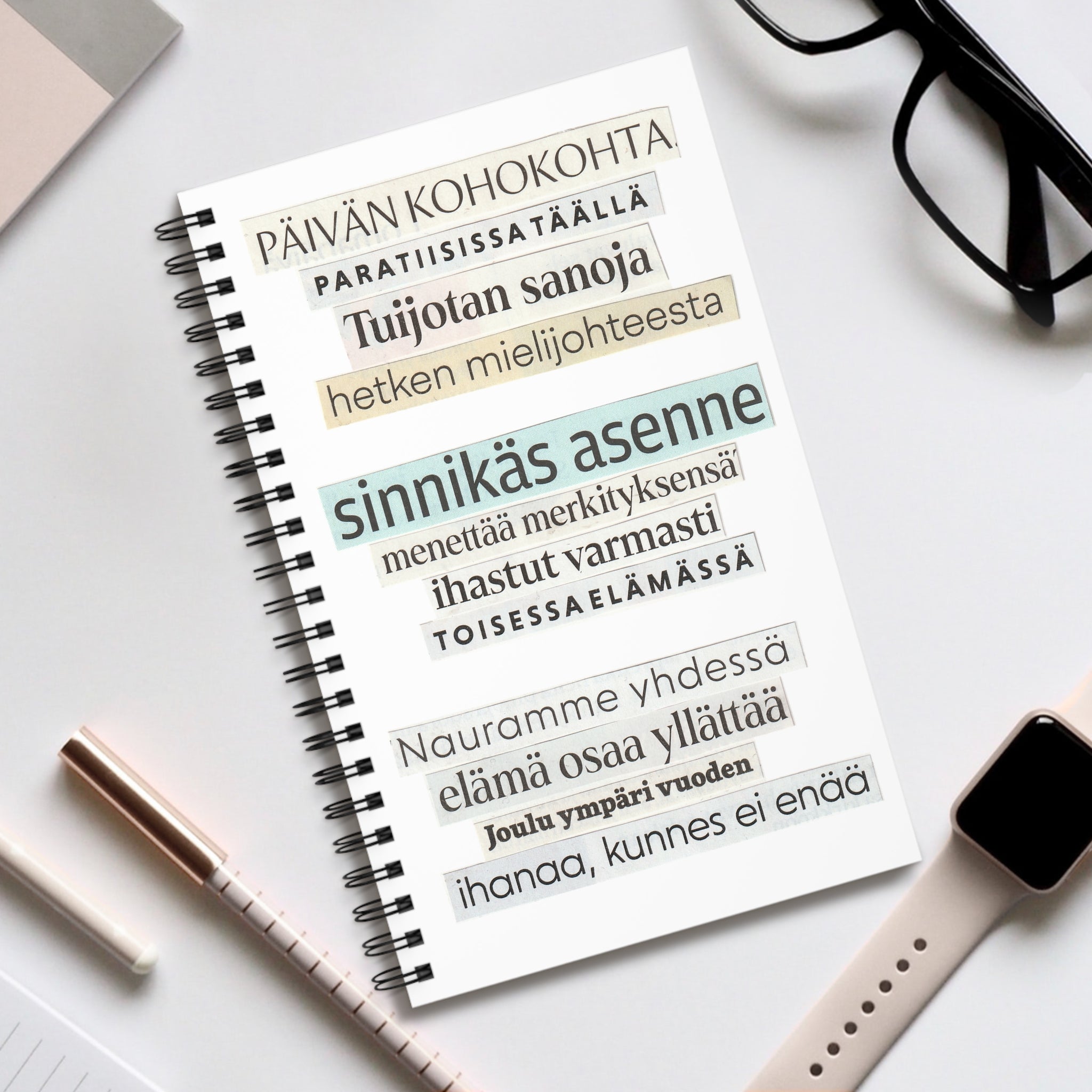 "Päivän kohokohta" Runokirja | Kierresidottu muistikirja