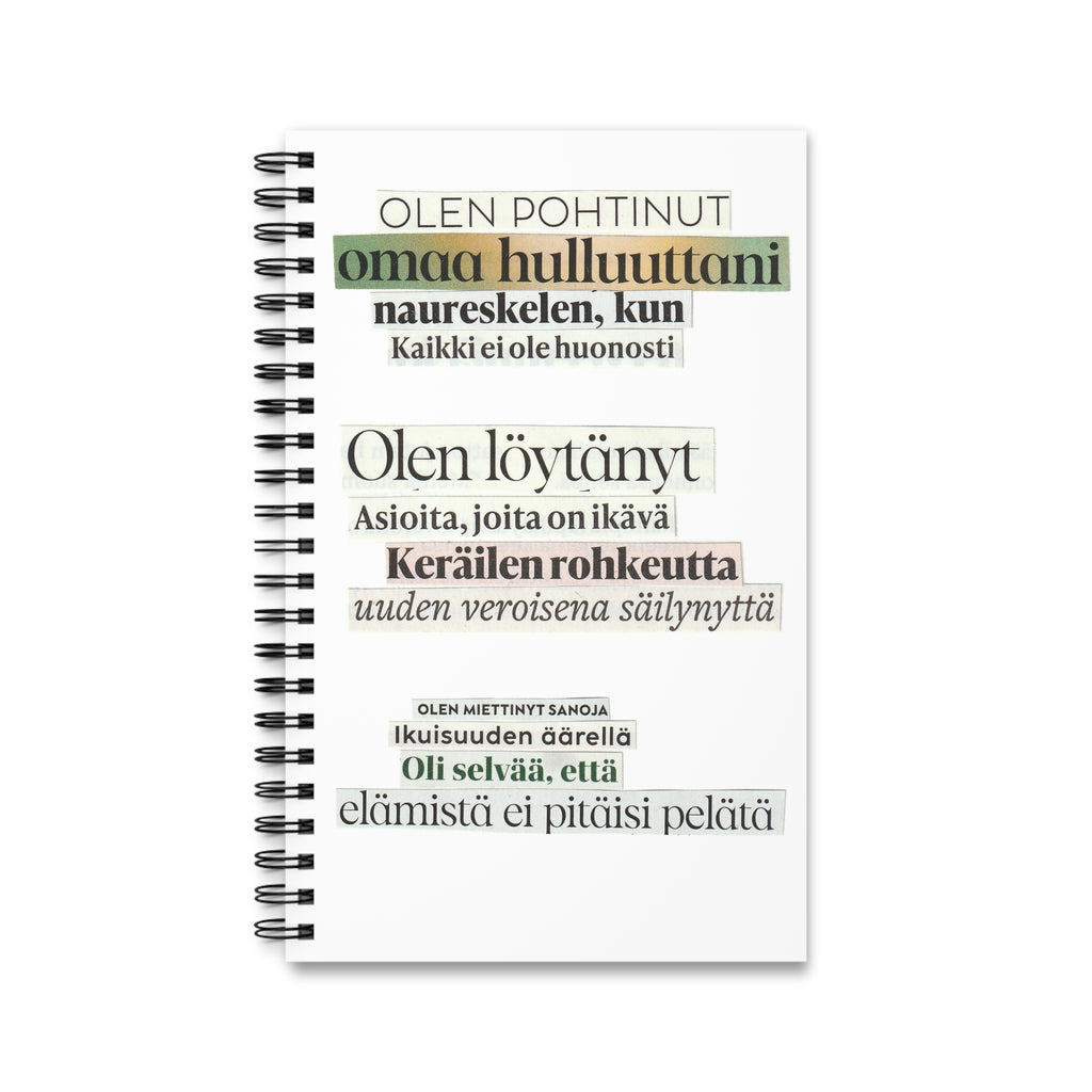 olen pohtinut muistikirja runokollaasi etukansi