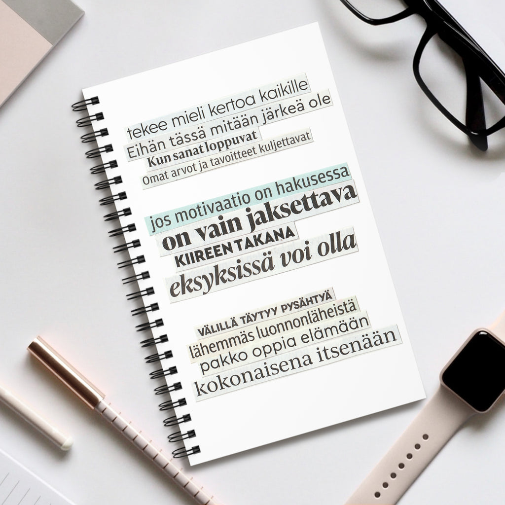 "Tekee mieli kertoa kaikille" Runokirja | Kierresidottu muistikirja