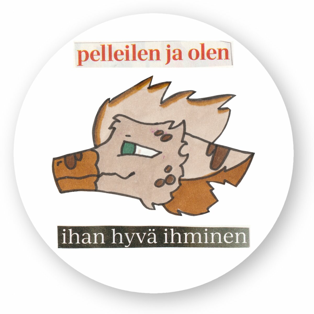Ihan hyvä lohikäärmetarra hiekka pyöreä
