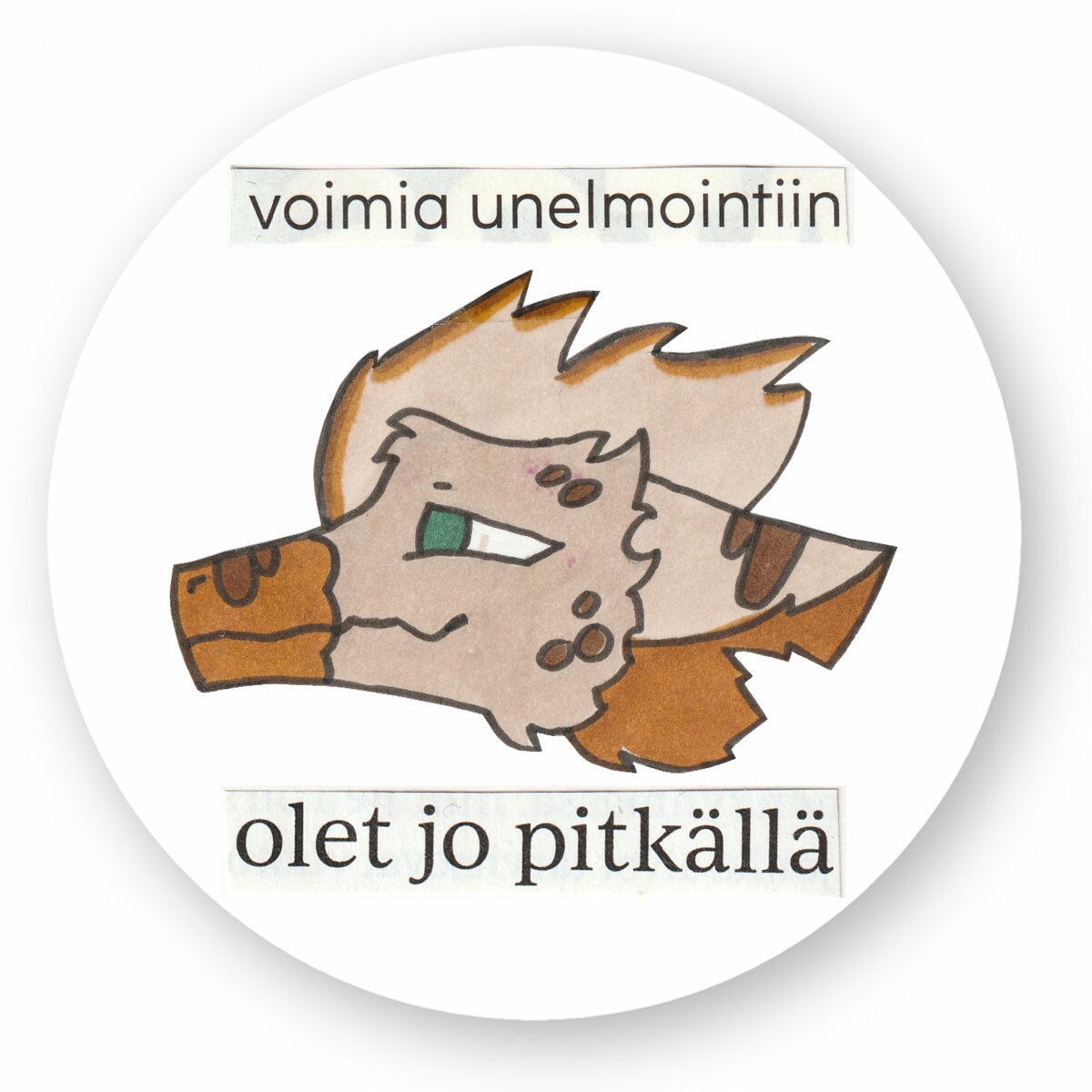 Voimia unelmointiin lohikäärmetarra hiekka pyöreä