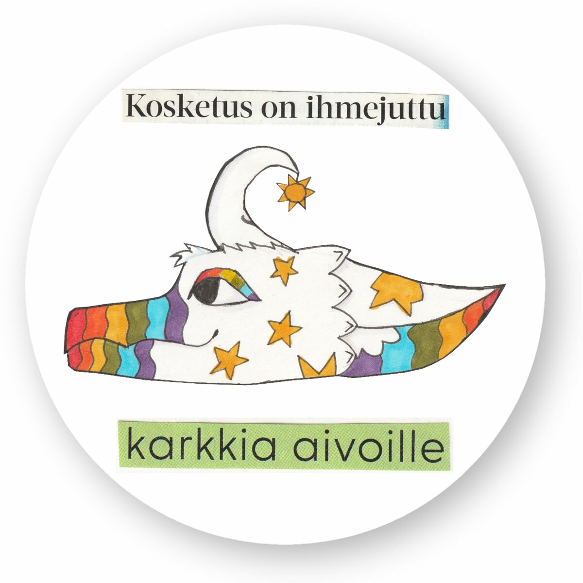 Karkkia aivoille lohikäärmetarra sateenkaari