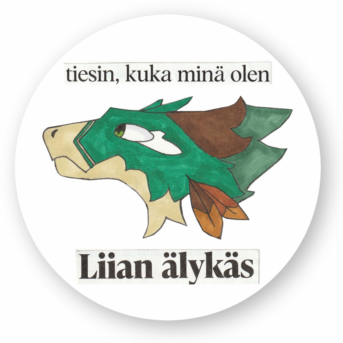 Liian älykäs lohikäärmetarra metsä pyöreä