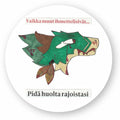 Pidä huolta lohikäärmetarra varjo pyöreä