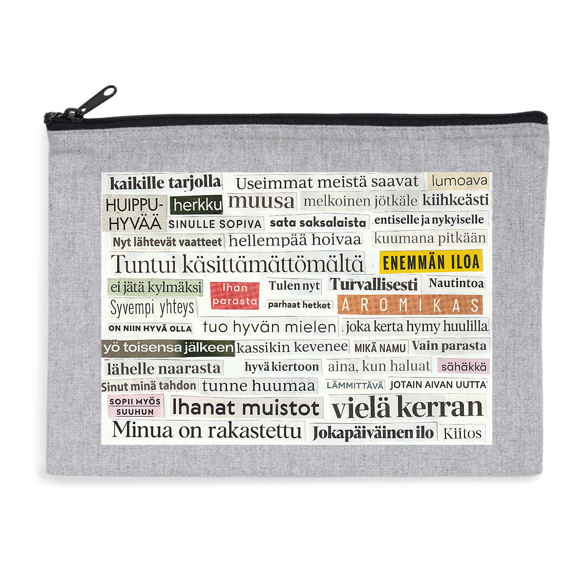 Sinulle sopiva vetoketjullinen pussukka edestä harmaa
